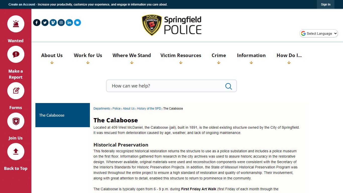 The Calaboose | Springfield, MO - Official Website