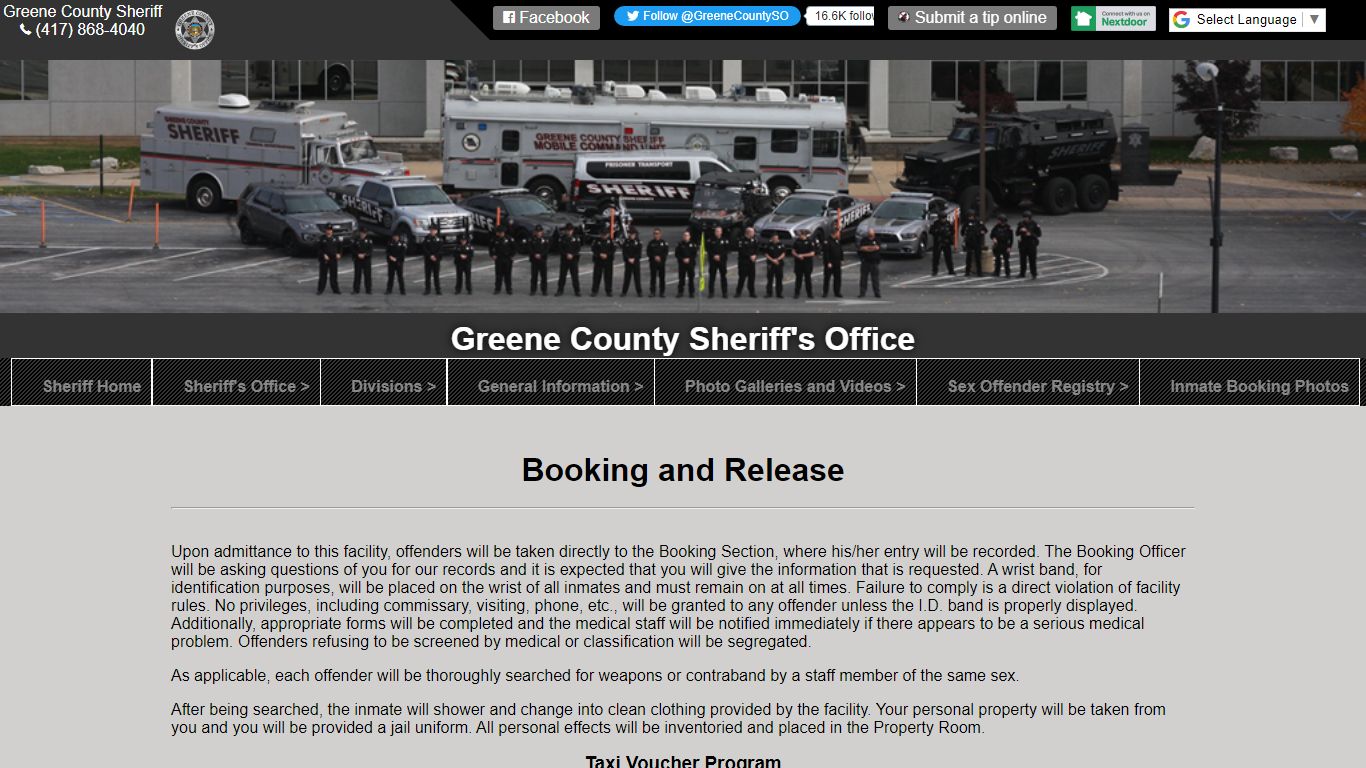 Booking and Release - Greene County, Missouri